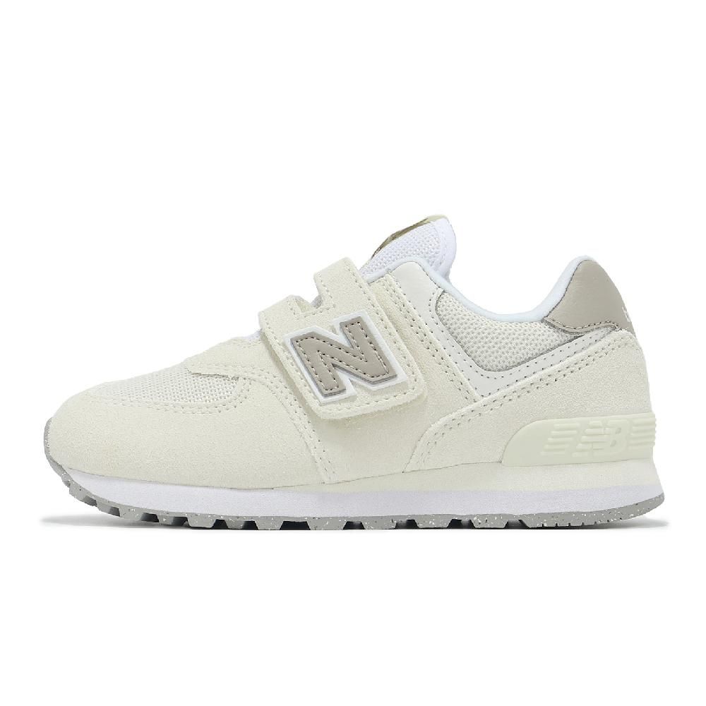 New Balance 紐巴倫 童鞋 574 寬楦 中童 亞麻 淺草菇色 復古 經典 魔鬼氈 NB PV574ESC-W
