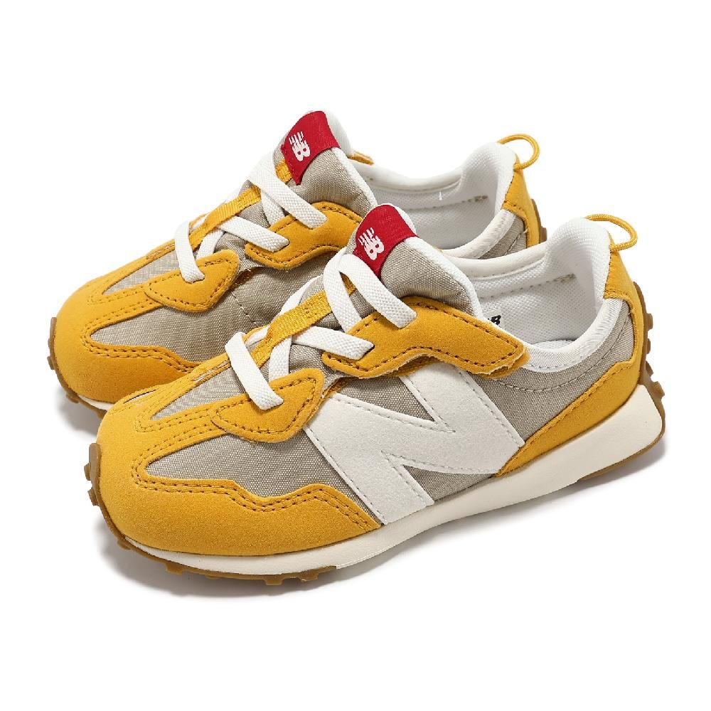 NEW BALANCE 休閒鞋 327 小童 寬楦 復古金 石灰 小朋友 麂皮 魔鬼氈 運動鞋 NB NW327SL-W