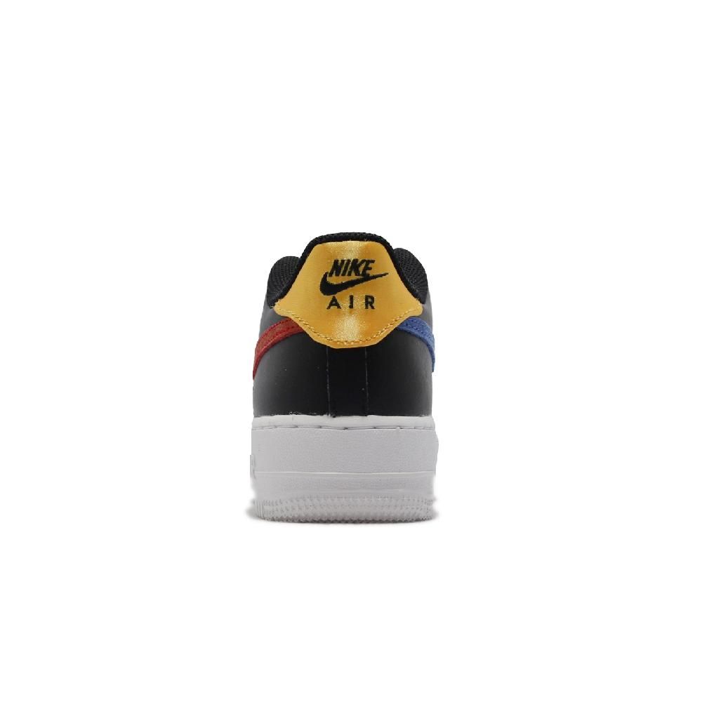 NIKE 耐吉 休閒鞋 Air Force 1 LV8 EMB GS 大童 女鞋 黑 紅 彩 NBA WNBA 皮革 撞色 AF1 DN4178-001