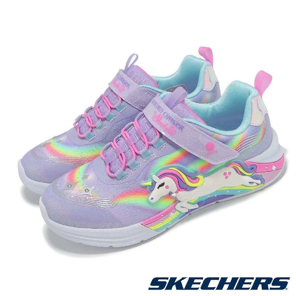 SKECHERS 斯凱奇 兒童燈鞋 S Lights-Unicorn Chaser 中童 小朋友 魔鬼氈 燈鞋 閃燈 發光 302298LLVMT