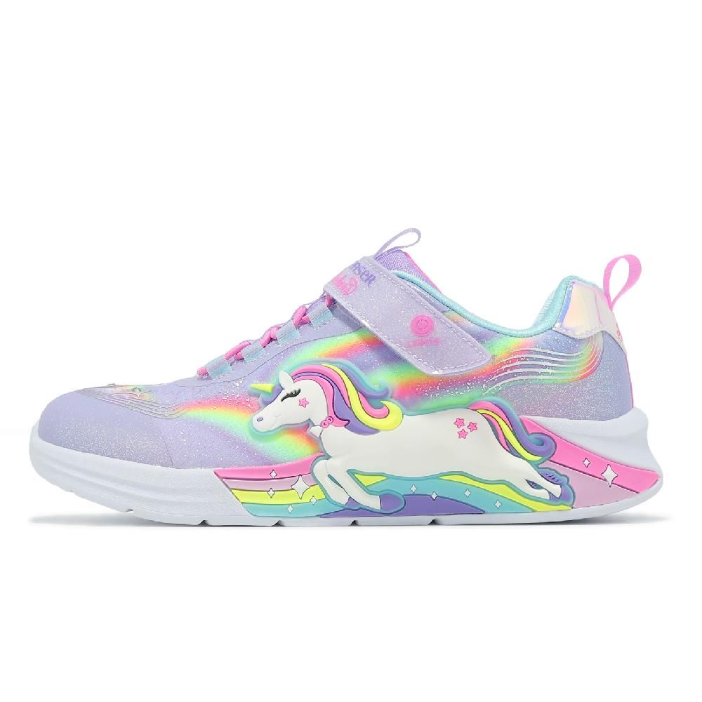 SKECHERS 斯凱奇 兒童燈鞋 S Lights-Unicorn Chaser 中童 小朋友 魔鬼氈 燈鞋 閃燈 發光 302298LLVMT