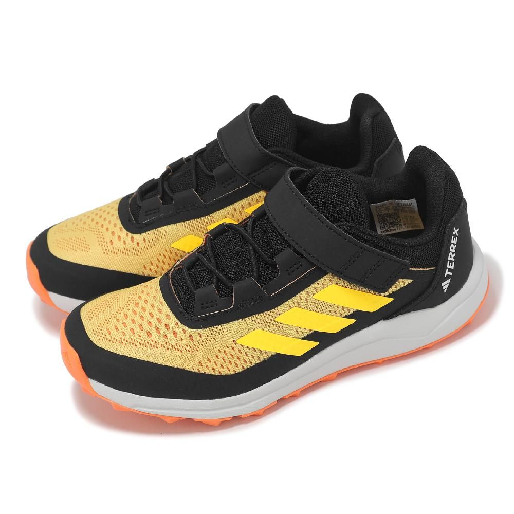 adidas 愛迪達 越野跑鞋 Terrex Agravic Flow CF K 中童 黑黃 魔鬼氈 緩衝 小朋友 IE7600