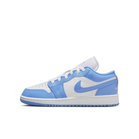 NIKE 耐吉 AIR JORDAN 1 LOW SE GS 中大童 童鞋 籃球鞋 白 傳奇藍 漆皮-FZ3929114