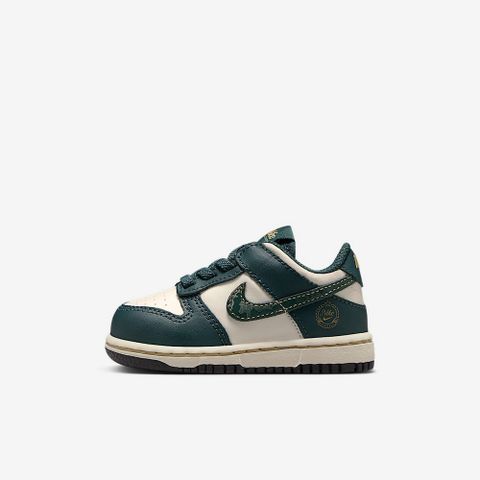 【NIKE】NIKE DUNK LOW TDE 嬰幼 休閒鞋 童鞋 墨綠色 金-FB9107301