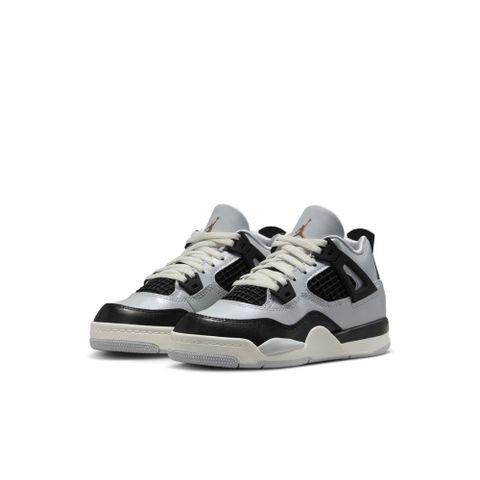 NIKE 耐吉 JORDAN 4 RETRO PS 中大童 籃球鞋 童鞋 喬丹 AJ4 白黑色-FZ8586070