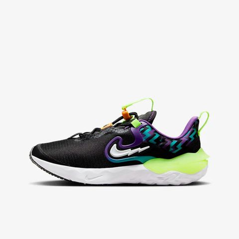 NIKE 耐吉 Nike Run Flow SE [DZ4490-001] 大童 慢跑鞋 運動鞋 緩震 透氣 黑 螢光綠