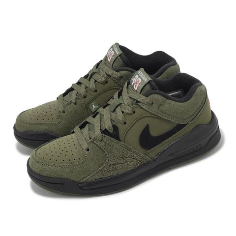 NIKE 耐吉 休閒鞋 Jordan Stadium 90 GS 大童 女鞋 軍綠 黑 喬丹 低筒 復古 HF6014-201