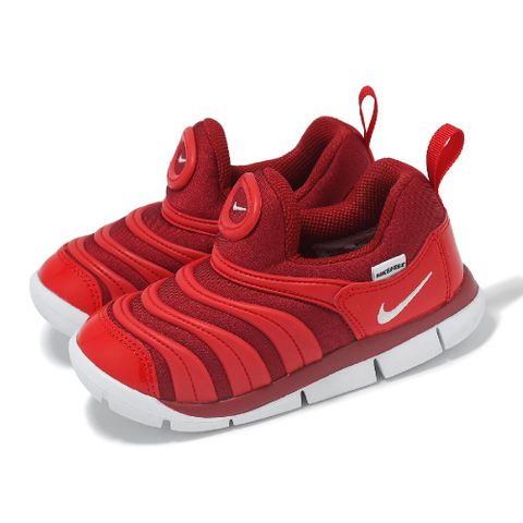 NIKE 耐吉 毛毛蟲鞋 Dynamo Free TD 小童 紅 白 套入式 小朋友 學步鞋 嬰兒鞋 343938-621