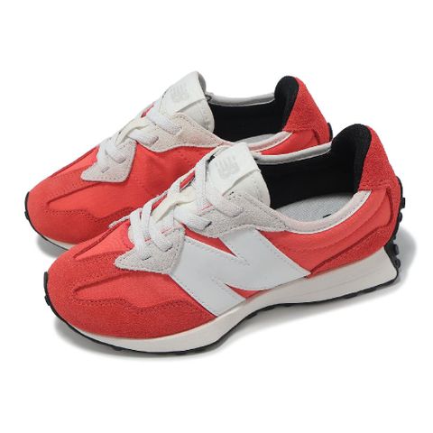 休閒鞋 327 中童 寬楦 紅 白 麂皮 拼接 小朋友 NB PH327BR-W