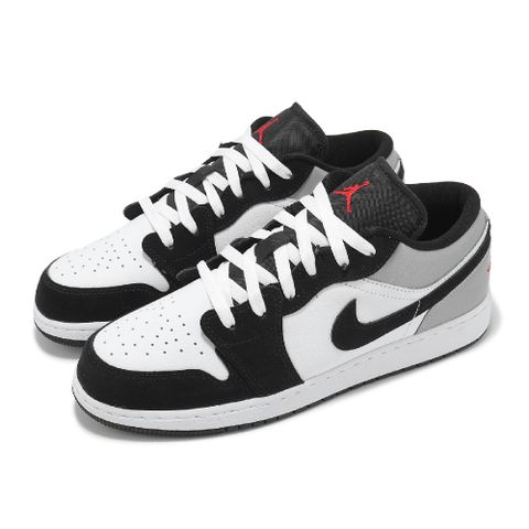 NIKE 耐吉 休閒鞋 Air Jordan 1 Low GS Panda Toe 大童 女鞋 白 黑 銀 AJ1 HF3188-106
