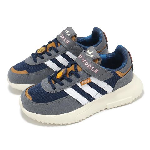 adidas 愛迪達 x 迪士尼 童鞋 Retropy F2 CF EL C 中童 灰藍 奇奇蒂蒂 魔鬼氈 小朋友 IH3502