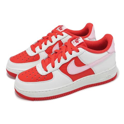 休閒鞋 Air Force 1 BG 大童 女鞋  Valentine 白 紅 粉紅 AF1 情人節 HV5165-121