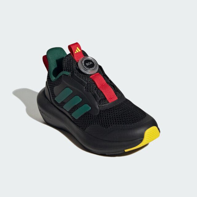 adidas 愛迪達 Adidas Fortarun 3.0 Boa K JI2197 中童 運動鞋 慢跑鞋 無鞋帶 舒適 緩震 黑綠紅