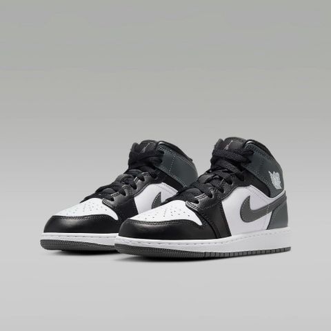 【NIKE】AIR JORDAN 1 MID GS 童鞋 大童 女鞋 籃球鞋 中筒 鐵灰 黑-DQ8423001