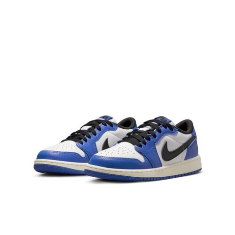 NIKE 耐吉 AIR JORDAN 1 RETRO LOW OG GS 童鞋 大童 女鞋 籃球鞋 藍黑白-CZ0858140