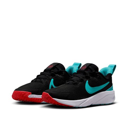 NIKE 耐吉 NIKE STAR RUNNER 4 NN PS 童鞋 大童 女鞋 跑步鞋 黑 藍綠-DX7614009