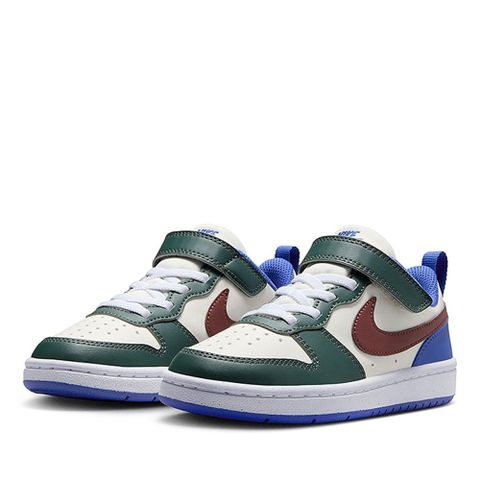 NIKE 耐吉 COURT BOROUGH LOW RECRAFT PS 童鞋 中大童 休閒鞋 魔鬼氈 白綠 紅棕 藍-DV5457300