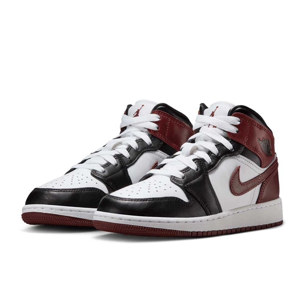 NIKE 耐吉 AIR JORDAN 1 MID SE GS 童鞋 大童 女鞋 籃球鞋 中筒 酒紅 黑 白-HF3193102