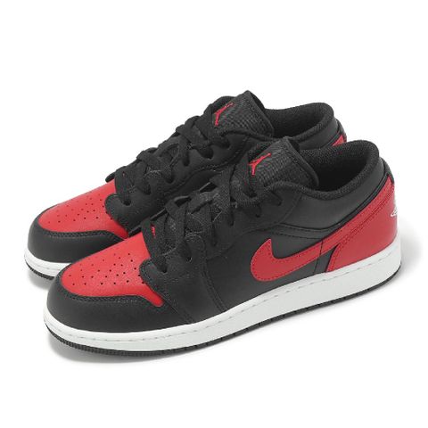 NIKE 耐吉 休閒鞋 Air Jordan 1 Low GS 大童 女鞋  Bred Twist 黑 紅 AJ1 553560-067