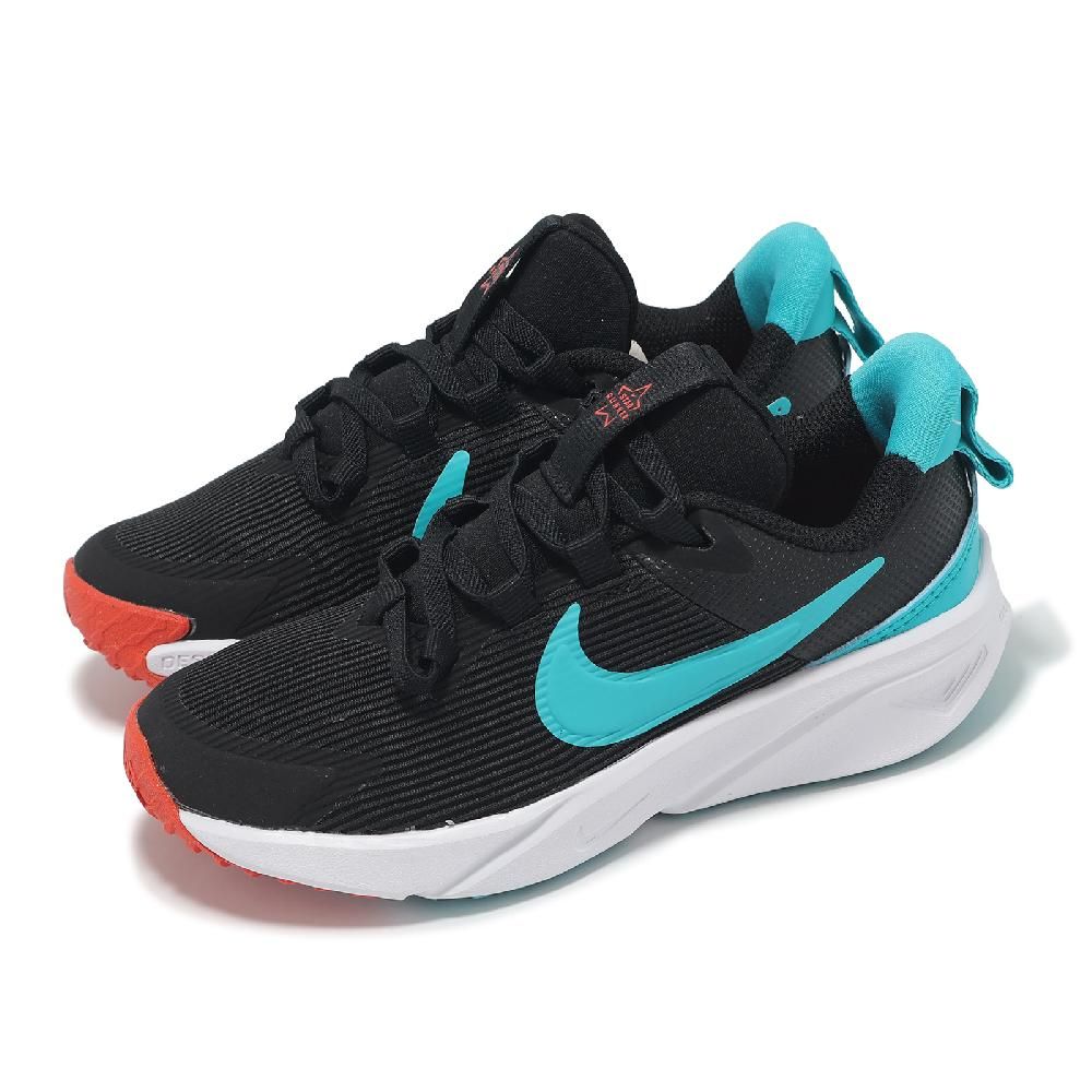 NIKE 耐吉 慢跑鞋 Star Runner 4 NN PS 中童 黑 藍 緩震 運動鞋 DX7614-009
