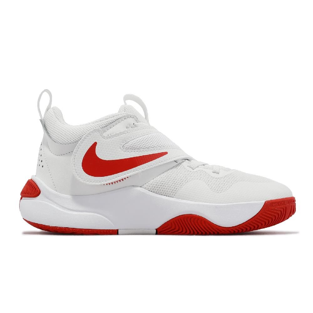 NIKE 耐吉 籃球鞋 Team Hustle D 11 GS 大童鞋 女鞋 白 紅 魔鬼氈 運動鞋 DV8996-102
