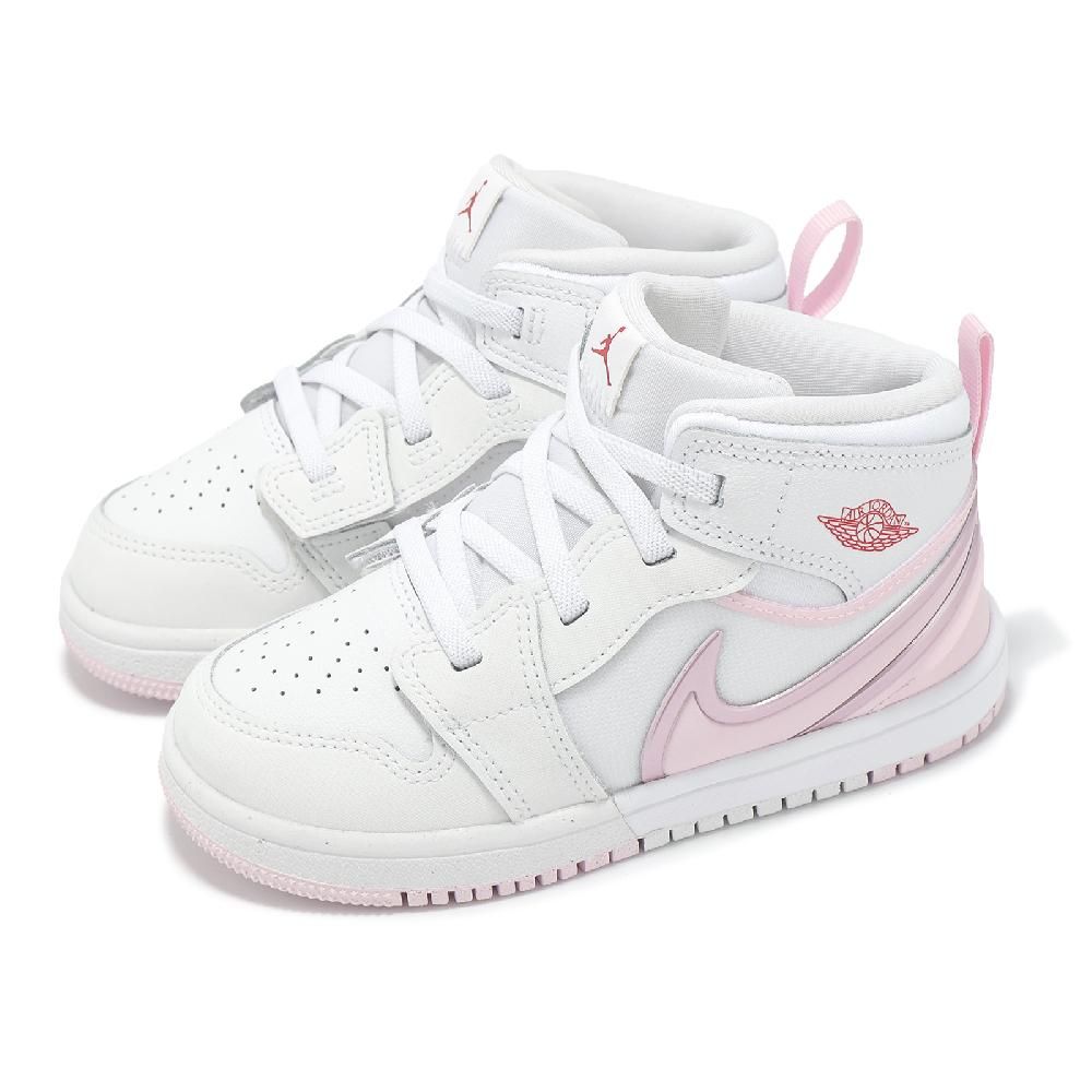 NIKE 耐吉 童鞋 Jordan 1 Mid RM Easyon TD 小童 白 粉紅 學步鞋 喬丹 寶寶鞋 FQ1283-101