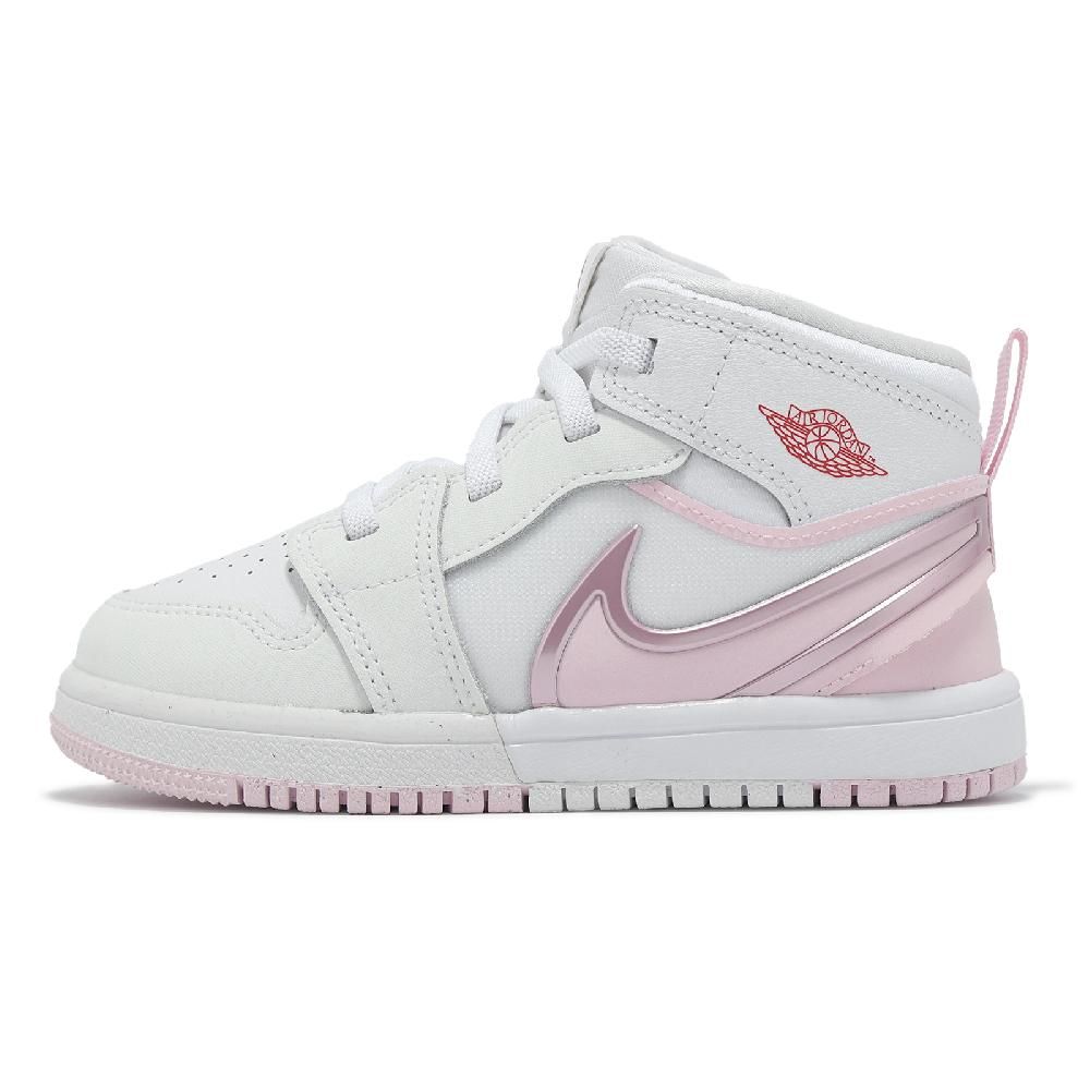 NIKE 耐吉 童鞋 Jordan 1 Mid RM Easyon TD 小童 白 粉紅 學步鞋 喬丹 寶寶鞋 FQ1283-101