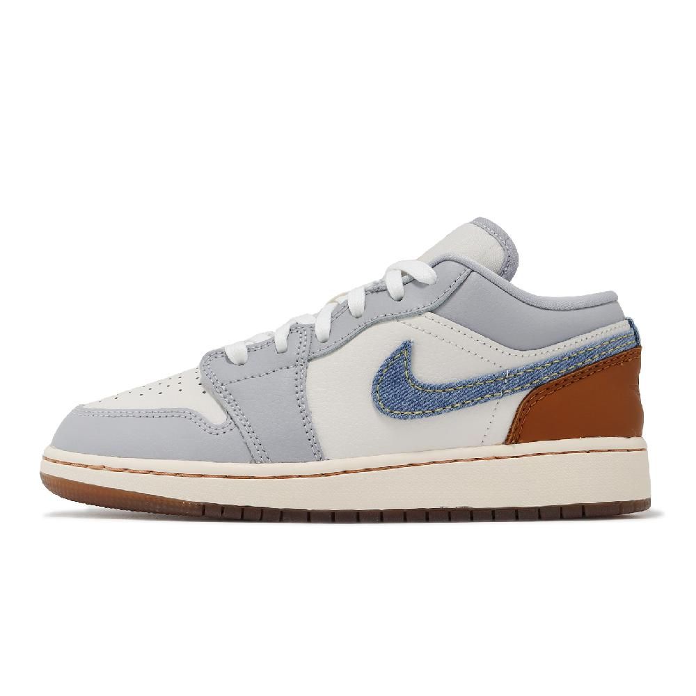 NIKE 耐吉 休閒鞋 Air Jordan 1 Low SE GS 大童 女鞋 藍灰 棕 單寧 牛仔 AJ1 FZ5046-041