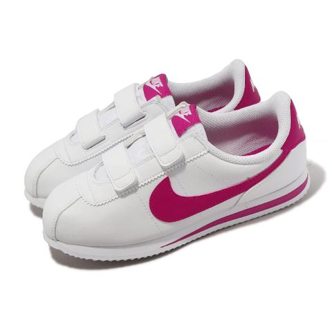 NIKE 耐吉 童鞋 Cortez Basic SL PSV 中童 白 粉 魔鬼氈 皮革 小朋友 阿甘鞋 904767-109