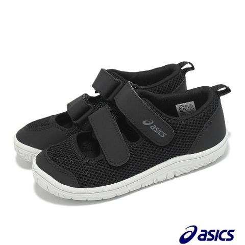 Asics 亞瑟士 涼鞋 Meshoes Mini 中童 黑 白 魔鬼氈 護趾 小朋友 休閒鞋 1144A365002