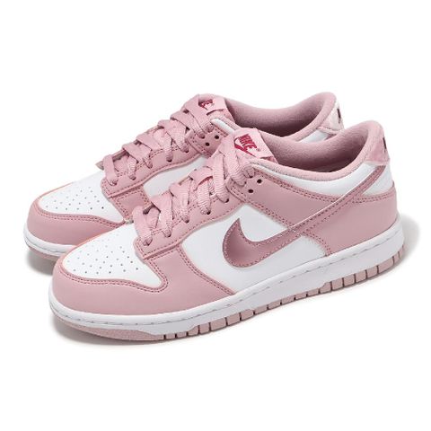 休閒鞋 Dunk Low GS 大童 女鞋 櫻花粉 白 天鵝絨 皮革 經典 DO6485-600