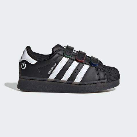 【ADIDAS】SUPERSTAR LED LIGHTS CF C 休閒鞋 中大童 童鞋 黑色 燈鞋 魔鬼氈-JI0505