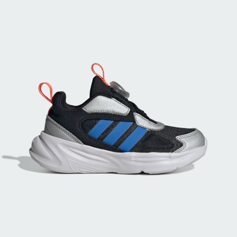 【ADIDAS】OZELLE BOA K 跑步鞋 中大童 童鞋 黑藍色 灰銀-JI1041
