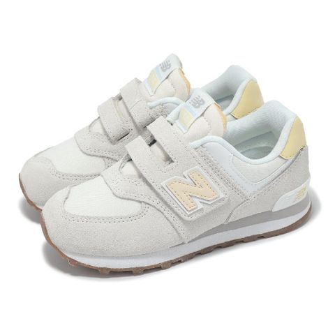 休閒鞋 574 中童 寬楦 米白 黃 魔鬼氈 經典 麂皮 小朋友 運動鞋 NB PV574CBL-W