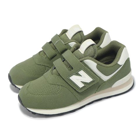 休閒鞋 574 中童 寬楦 軍綠 魔鬼氈 經典 麂皮 小朋友 運動鞋 NB PV574GCE-W