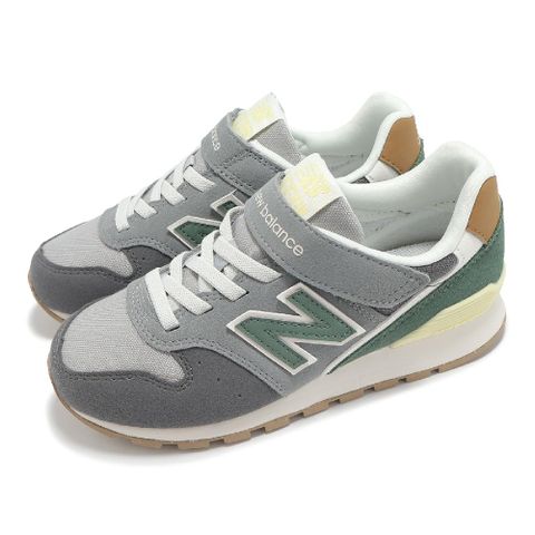 New Balance 紐巴倫 休閒鞋 996 中童 寬楦 灰 綠 麂皮 經典 魔鬼氈 小朋友 運動鞋 NB YV996RB3-W