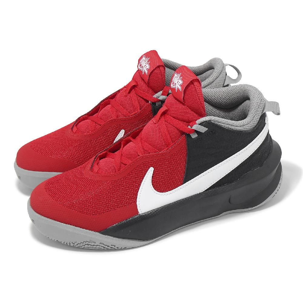 NIKE 耐吉 籃球鞋 Team Hustle D 10 GS 大童 女鞋 黑 紅 支撐 包覆 運動鞋  CW6735-607
