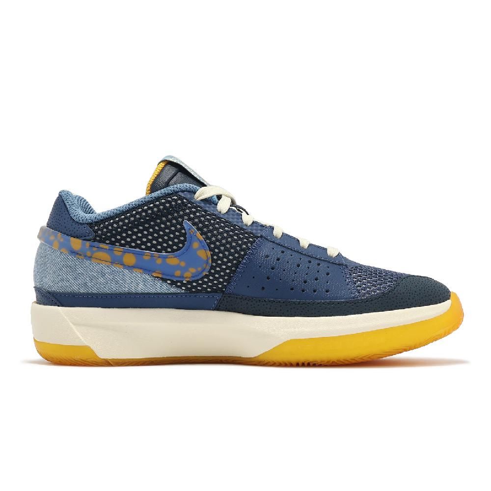 NIKE 耐吉 籃球鞋 Ja 1 SE GS Mystic Navy 大童 女鞋 藍 黃 氣墊 FQ7371-400
