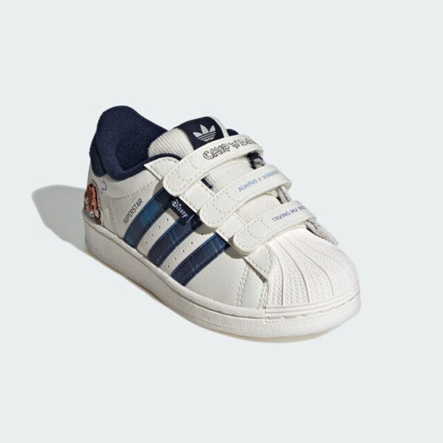 adidas 愛迪達 Adidas Superstar Cf C [IH3500] 中童 運動休閒鞋 魔鬼氈 迪士尼 奇奇蒂蒂 白 深藍