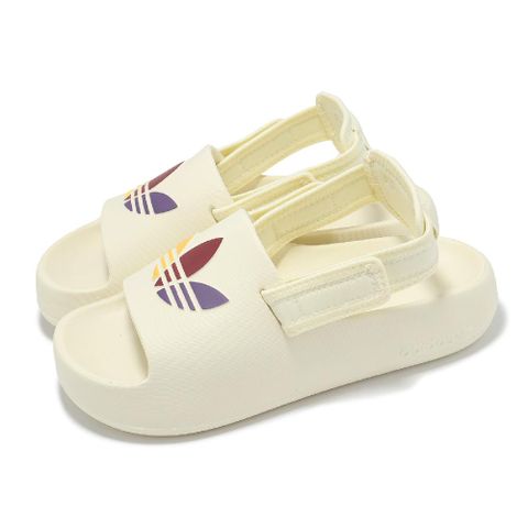adidas 愛迪達 涼鞋 Adifom Adilette J 大童 女鞋 奶油白 休閒鞋 環保材質 三葉草 愛迪達 JP5521