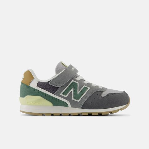 New Balance 996系列 休閒鞋 中大童 灰綠色 魔鬼氈_YV996RB3-W