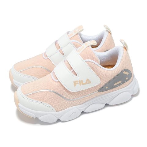 慢跑鞋 J832Z 中童 童鞋 運動鞋 粉橘 白 魔鬼氈 反光 斐樂 7J832Z585