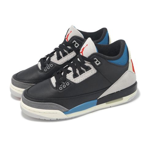 休閒鞋 Air Jordan 3 Retro OG GS 大童 女鞋 Rare Air 黑 藍 IB8968-004