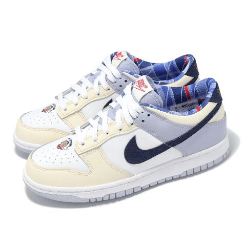 休閒鞋 Dunk Low GS 大童 女鞋 Just Do It 米白 藍 IH7343-141