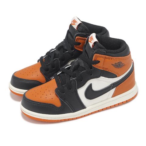 休閒鞋 Jordan 1 Retro OG TD 小童 學步鞋 黑 橘 喬丹 高筒 AJ1 灌碎籃框 FD1413-008