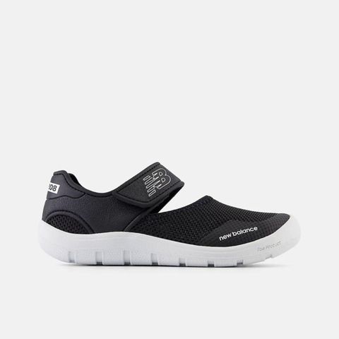 New Balance [YO208A2] 大童 涼鞋 運動 休閒 W寬楦 輕量 耐穿 快乾 透氣 魔鬼氈 舒適 黑白