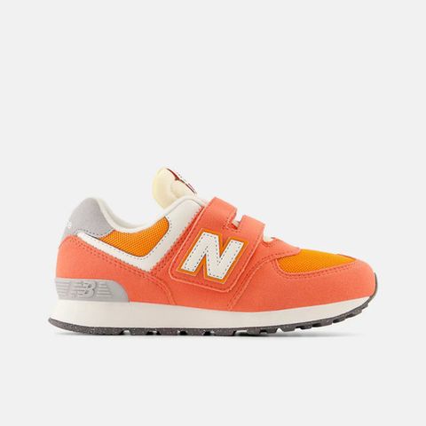 New Balance [PV574RCB] 中大童 休閒鞋 經典 復古 W寬楦 NB 574 魔鬼氈 舒適 穿搭 橘