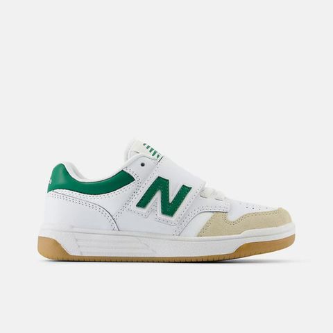 New Balance [PHB480SG] 中童 休閒鞋 復古 W寬楦 NB 480 魔鬼氈 舒適 白綠