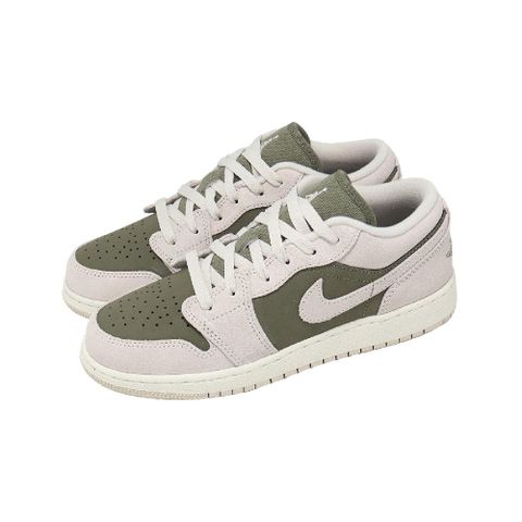休閒鞋 Air Jordan 1 Low SE GS 大童 女鞋 橄欖綠 米 AJ1 麂皮 HV4396-201