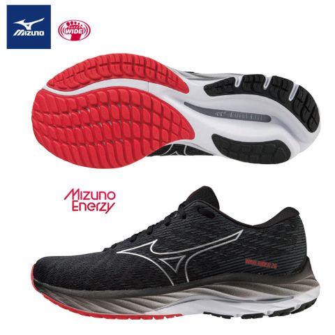 【美津濃 MIZUNO】WAVE RIDER 26 一般型超寬楦男款慢跑鞋-J1GC220452